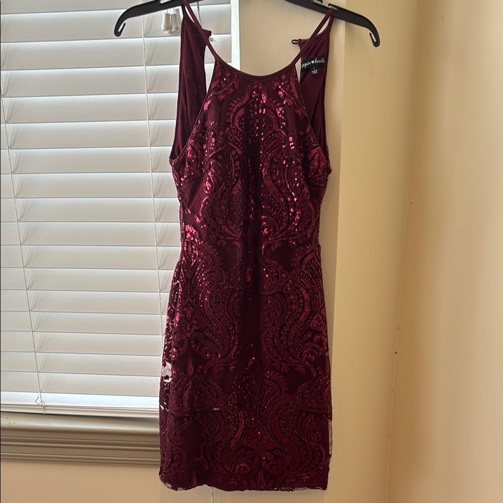 Dark Red Size 1 Mini Dress